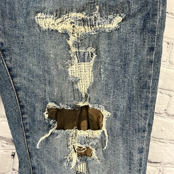 Aeropostale jeans skinny distressed patches blue size 31 - Picture 4 of 17